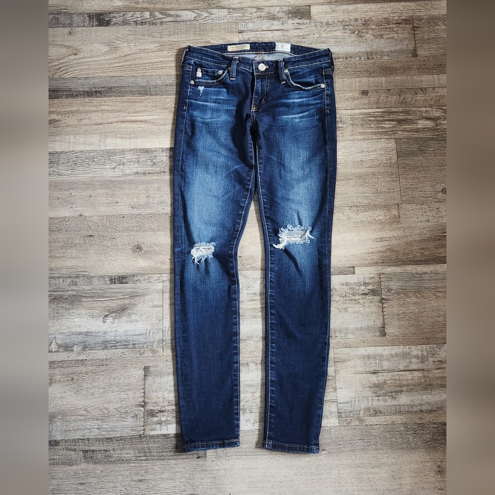 AG Adriano Goldschmied Jeans The Legging Ankle Super Skinny Distressed Jeans
